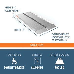 6ft Ramp - SUITCASE® Singlefold Ramps  | Wheelchair Liberty