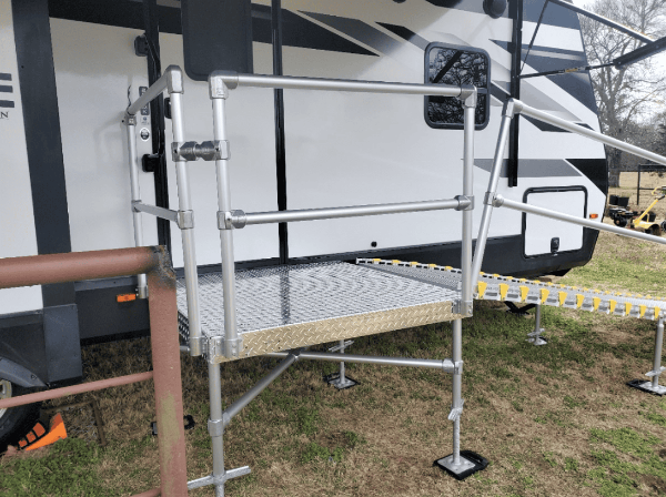 Product in use - Portable Camper / RV Ramp System RV And Trailer By Roll-A-Ramp | Wheelchair Liberty 