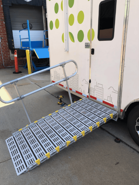 Product in use - Portable Camper / RV Ramp System RV And Trailer By Roll-A-Ramp | Wheelchair Liberty 
