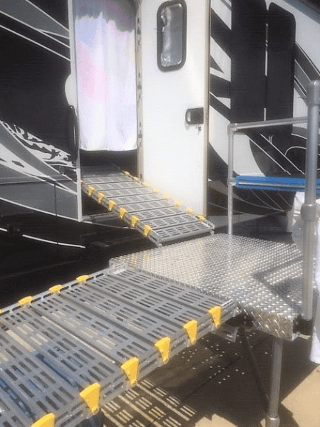 Product in use - Portable Camper / RV Ramp System RV And Trailer By Roll-A-Ramp | Wheelchair Liberty 