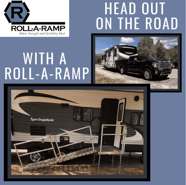 Product in use - Portable Camper / RV Ramp System RV And Trailer By Roll-A-Ramp | Wheelchair Liberty 