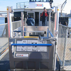 Mobilift VX Portable Wheelchair Lifts for Marine Services by Adaptive Engineering on a cargo ship