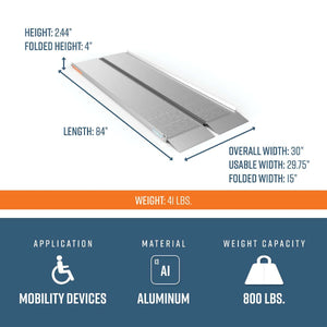 7ft Ramp - SUITCASE® Singlefold Ramps  | Wheelchair Liberty