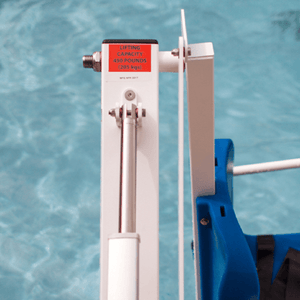 450 lbs Weight Capacity Close up - Aqua Creek Admiral Electric Pool Lift - ADA Compliant | Wheelchair Liberty