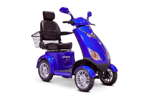 Blue Quarter Side View - EW-72 4-Wheel Electric Scooter by EWheels Medical | Wheelchair Liberty