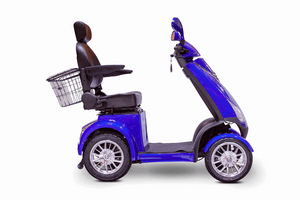 Blue Side View - EW-72 4-Wheel Electric Scooter by EWheels Medical | Wheelchair Liberty