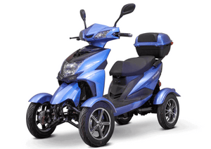 EW-14 Light 4-Wheel Mobility Scooter Blue Front Left View | Wheelchair Liberty