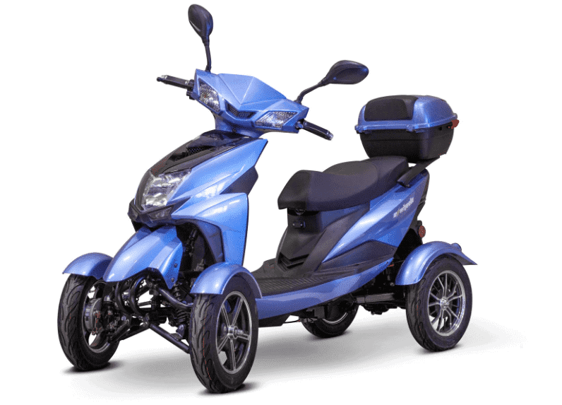 EW-14 4-Wheel Mobility Scooter Light blue front left view | Wheelchair Liberty