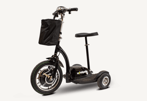 EW-18 Recreational 3-Wheel Stand-in-Ride Scooter Black Front Left View | Wheelchair Liberty
