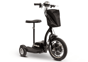 EW-18 Recreational 3-Wheel Stand-in-Ride Scooter Black Front Right View | Wheelchair Liberty