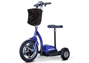 EW-18 Recreational 3-Wheel Stand-in-Ride Scooter Blue Front Left View | Wheelchair Liberty