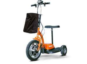 EW-18 Recreational 3-Wheel Stand-in-Ride Scooter Orange Front Left View | Wheelchair Liberty