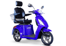 EW-36 3-wheel Mobility Scooters Blue Front Right View | Wheelchair Liberty