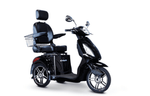 EW-36 Elite Recreational 3-Wheel Mobility Scooter Black Front Right View | Wheelchair Liberty