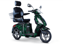 EW-36 Elite Green Recreational 3-Wheel Mobility Scooter Camo Front Right View | Wheelchair Liberty
