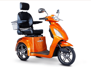 EW-36 Elite Recreational 3-Wheel Mobility Scooter Orange Front Right View | Wheelchair Liberty