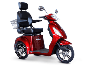 EW-36 Elite Recreational 3-Wheel Mobility Scooter Red Front Right View | Wheelchair Liberty