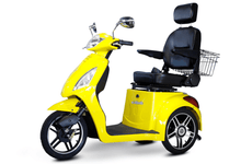 EW-36 Elite Recreational 3-Wheel Mobility Scooter Yellow Front  Left View | Wheelchair Liberty