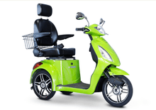 EW-36 3-wheel Mobility Scooters Green Front Right View | Wheelchair Liberty