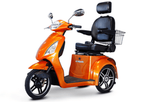 EW-36 3-wheel Mobility Scooters Orange Front Left View | Wheelchair Liberty