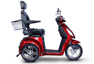 EW-36 3-wheel Mobility Scooters Red Full Left View | Wheelchair Liberty