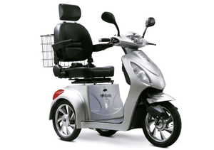 EW-36 3-wheel Mobility Scooters Silver Front Right View | Wheelchair Liberty