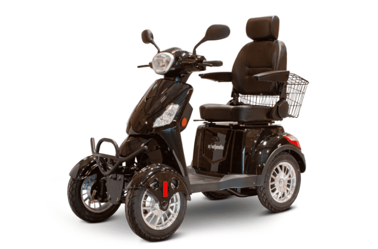 EW-46 Recreational 4-Wheel Mobility Scooter Black Front Left View | Wheelchair Liberty