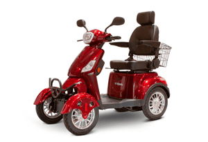 EW-46 Recreational 4-Wheel Mobility Scooter Red Front Left View | Wheelchair Liberty