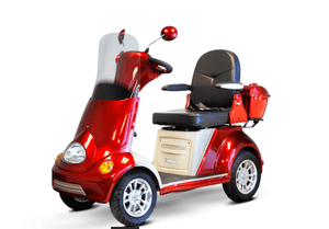 EW-52 Recreational 4-Wheel Mobility Scooter Red Front Left View | Wheelchair Liberty