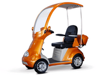 EW-54 Coupe Recreational 4-Wheel Mobility Scooter Orange Front Left View | Wheelchair Liberty
