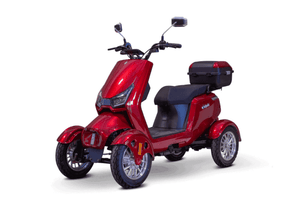 EW-75 Recreational 4-Wheel Mobility Scooter Red Front Left View | Wheelchair Liberty