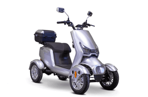 EW-75 Recreational 4-Wheel Mobility Scooter Silver Front Right View | Wheelchair Liberty