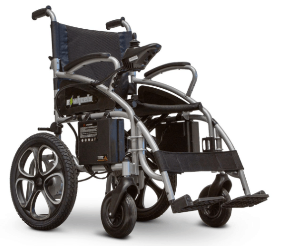 EW-M30 Electric Wheelchair by EWheels Medical - Right Side Front Corner View Silver | Wheelchair Liberty 