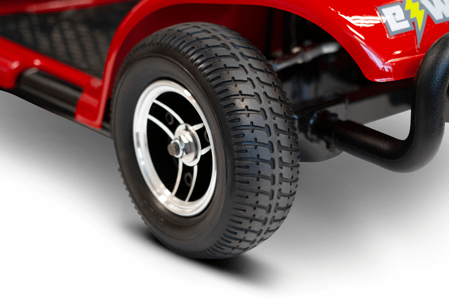 EW-M34 Travel Electric Scooter - Front Wheels - by EWheels Medical | Wheelchair Liberty