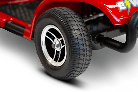 EW-M34 Travel Electric Scooter - Front Wheels - by EWheels Medical | Wheelchair Liberty