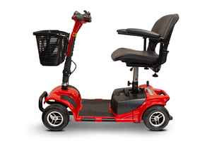 EW-M34 Travel Electric Scooter - Left Side View - Red - by EWheels Medical | Wheelchair Liberty