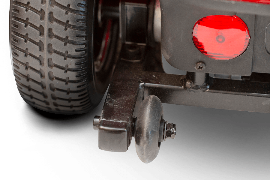 EW-M34 Travel Electric Scooter - Rear Wheels and Reflector - by EWheels Medical | Wheelchair Liberty