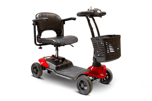 EW-M35 Lightweight Portable Scooter - Quarter Right Side View - Red -  by EWheels Medical | Wheelchair Liberty