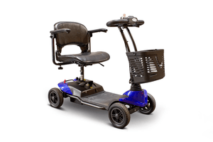 EW-M35 Lightweight Portable Scooter - Quarter Right Side View - Blue -  by EWheels Medical | Wheelchair Liberty