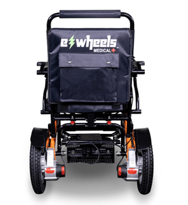 Back Side Orange-Black - EW-M45 Power Wheelchair by EWheels Medical | Wheelchair Liberty