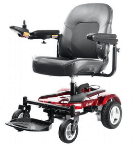 EZ-GO Deluxe Portable Power Wheelchair - Red - by Merits | Wheelchair Liberty
