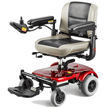 EZ-GO Lightweight Portable Power Wheelchair P321 - Red Leftside - by Merits | Wheelchair Liberty