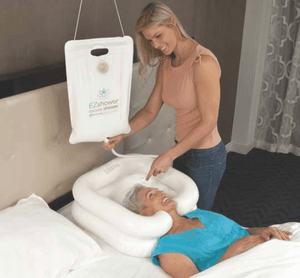 EZ-SHOWER Bedside Portable Shower Used to Headshower on Bed | Wheelchair Liberty