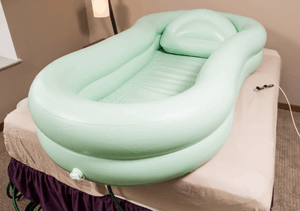 Fully inflated and ready to use EZ-BATHE® Body Washing Basin By EZ-ACCESS | Wheelchair Liberty