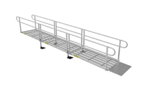 Expanded Metal Surface On 2 lines Handrail  - PATHWAY® 3G Modular Access System Solo Kits Wheelchair Ramp by EZ-ACCESS® | Wheelchair Liberty 