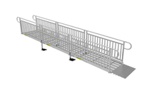 Expanded Metal Surface On Picket Fence - PATHWAY® 3G Modular Access System Solo Kits Wheelchair Ramp by EZ-ACCESS® | Wheelchair Liberty 