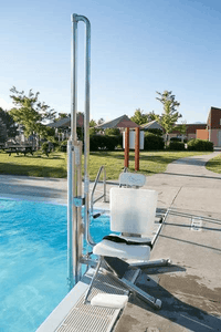  Full Image - Gallatin Water-Powered Pool Lift WP 400 ADA Compliant | Wheelchair Liberty