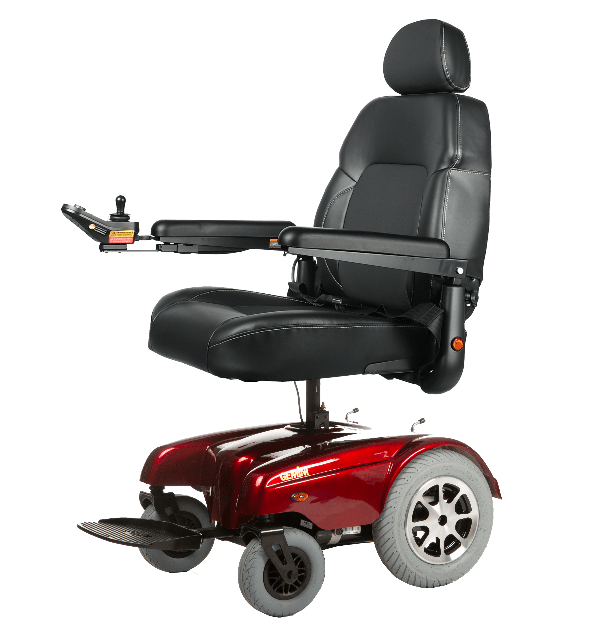 Gemini Power Rear-Wheel-Drive Wheelchair P301 - Red - by Merits | Wheelchair Liberty