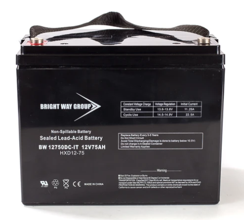 Group 24 - 12V 75AH AGM SLA Battery | Bright Way Group BW12750 | Wheelchair Liberty