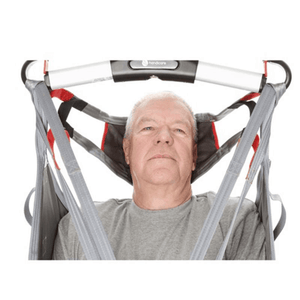 Head Support In Use - HygieneSling Hygiene Slings by Handicare | Wheelchair Liberty